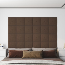 vidaXL 12 db barna szövet fali panel 30 x 30 cm 1,08 m² dekorburkolat