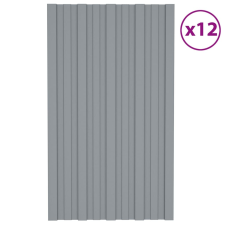 vidaXL 12 db ezüstszínű horganyzott acél tetőpanel 80 x 45 cm építőanyag