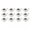 vidaXL 12 db fehér négyzet alakú kültéri napelemes LED lámpa 12 cm