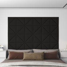 vidaXL 12 db fekete szövet fali panel 30 x 30 cm 1,08 m² dekorburkolat