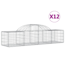 vidaXL 12 db íves horganyzott vas gabion kosár 200x50x40/60 cm (3146267) kerti tárolás