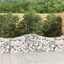 vidaXL 12 db íves horganyzott vas gabion kosár 200x50x60/80 cm kerti tárolás