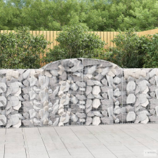 vidaXL 12 db íves horganyzott vas gabion kosár 300 x 30 x 100/120 cm kerti tárolás