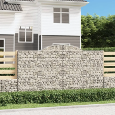 vidaXL 12 db íves horganyzott vas gabion kosár 300x50x160/180 cm kerti tárolás