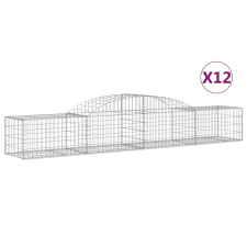 vidaXL 12 db íves horganyzott vas gabion kosár 300x50x40/60 cm (3146657) kerti tárolás