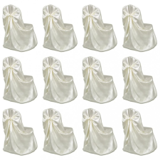 vidaXL 12 db krémszínű esküvői/bankett székszoknya kerti bútor