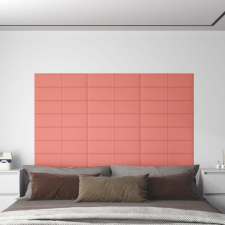 vidaXL 12 db rózsaszín bársony fali panel 60x15 cm 1,08 m² tapéta, díszléc és más dekoráció