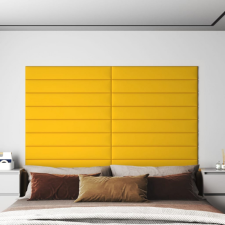 vidaXL 12 db sárga bársony fali panel 90x15 cm 1,62 m² tapéta, díszléc és más dekoráció