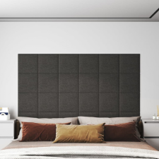 vidaXL 12 db sötétszürke szövet fali panel 30 x 30 cm 1,08 m² tapéta, díszléc és más dekoráció