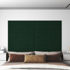 vidaXL 12 db sötétzöld bársony fali panel 90x15 cm 1,62 m² tapéta, díszléc és más dekoráció