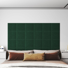 vidaXL 12 db sötétzöld szövet fali panel 30 x 30 cm 1,08 m² dekorburkolat