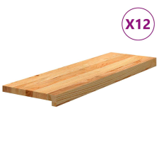 vidaXL 12 db tömör tölgyfa világosbarna lépcsőfokok 80x30x2 cm építőanyag