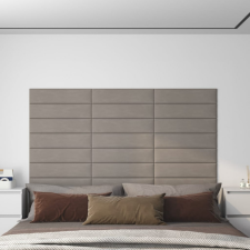 vidaXL 12 db világosszürke bársony fali panel 60x15 cm 1,08 m² tapéta, díszléc és más dekoráció