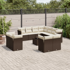 vidaXL 12 részes barna polyrattan kerti ülőgarnitúra párnákkal kerti bútor