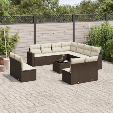 vidaXL 12 részes barna polyrattan kerti ülőgarnitúra párnákkal kerti bútor