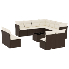 vidaXL 12 részes barna polyrattan kerti ülőgarnitúra párnákkal (3217833) kerti bútor