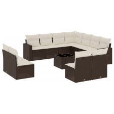vidaXL 12 részes barna polyrattan kerti ülőgarnitúra párnákkal (3251480) kerti bútor