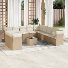 vidaXL 12 részes bézs polyrattan kerti ülőgarnitúra párnákkal kerti bútor
