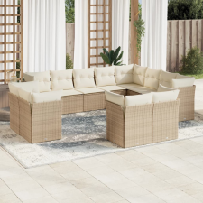 vidaXL 12 részes bézs polyrattan kerti ülőgarnitúra párnákkal kerti bútor