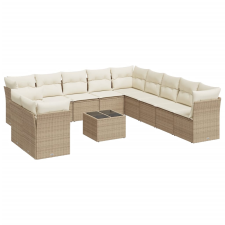 vidaXL 12 részes bézs polyrattan kerti ülőgarnitúra párnákkal (3217888) kerti bútor