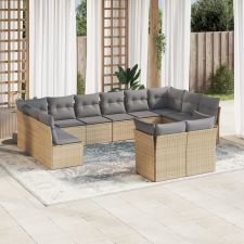 vidaXL 12 részes bézs polyrattan kerti ülőgarnitúra párnákkal (3218429) kerti bútor