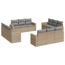 vidaXL 12 részes bézs polyrattan kerti ülőgarnitúra párnákkal (3218759) kerti bútor