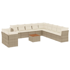 vidaXL 12 részes bézs polyrattan kerti ülőgarnitúra párnákkal (3256058) kerti bútor
