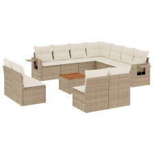 vidaXL 12 részes bézs polyrattan kerti ülőgarnitúra párnákkal (3256954) kerti bútor