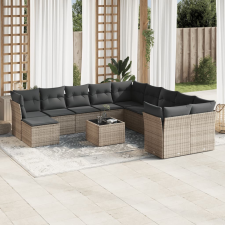 vidaXL 12 részes szürke polyrattan kerti ülőgarnitúra párnákkal kerti bútor