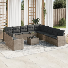 vidaXL 12 részes szürke polyrattan kerti ülőgarnitúra párnákkal kerti bútor