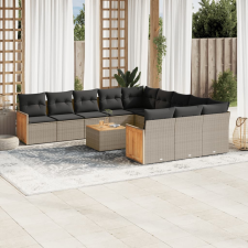 vidaXL 12 részes szürke polyrattan kerti ülőgarnitúra párnákkal kerti bútor