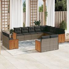 vidaXL 12 részes szürke polyrattan kerti ülőgarnitúra párnákkal kerti bútor
