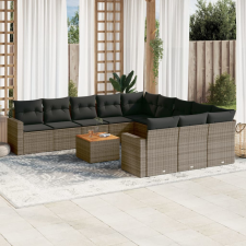 vidaXL 12 részes szürke polyrattan kerti ülőgarnitúra párnákkal kerti bútor