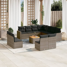 vidaXL 12 részes szürke polyrattan kerti ülőgarnitúra párnákkal kerti bútor