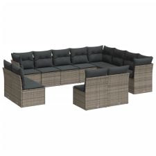 vidaXL 12 részes szürke polyrattan kerti ülőgarnitúra párnákkal (3218470) kerti bútor