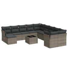 vidaXL 12 részes szürke polyrattan kerti ülőgarnitúra párnákkal (3218620) kerti bútor