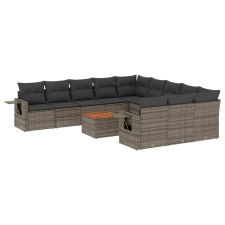 vidaXL 12 részes szürke polyrattan kerti ülőgarnitúra párnákkal (3224793) kerti bútor