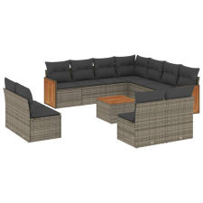 vidaXL 12 részes szürke polyrattan kerti ülőgarnitúra párnákkal (3227775) kerti bútor