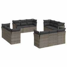 vidaXL 12 részes szürke polyrattan kerti ülőgarnitúra párnákkal (3249169) kerti bútor
