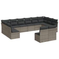 vidaXL 12 részes szürke polyrattan kerti ülőgarnitúra párnákkal (3250209) kerti bútor