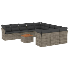 vidaXL 12 részes szürke polyrattan kerti ülőgarnitúra párnákkal (3256242) kerti bútor
