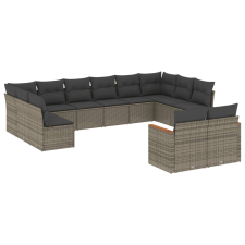 vidaXL 12 részes szürke polyrattan kerti ülőgarnitúra párnákkal (3258847) kerti bútor