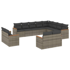 vidaXL 12 részes szürke polyrattan kerti ülőgarnitúra párnákkal (3258917) kerti bútor