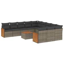 vidaXL 12 részes szürke polyrattan kerti ülőgarnitúra párnákkal (3260520) kerti bútor