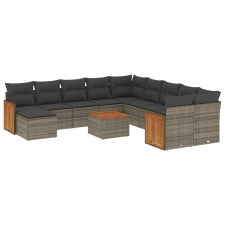 vidaXL 12 részes szürke polyrattan kerti ülőgarnitúra párnákkal (3260660) kerti bútor