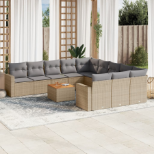 vidaXL 12 részes vegyes bézs polyrattan kerti ülőgarnitúra párnákkal kerti bútor