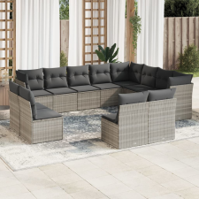 vidaXL 12 részes világosszürke polyrattan kerti ülőgarnitúra párnával kerti bútor
