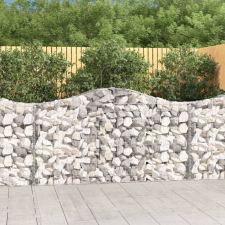 vidaXL 13 db íves horganyzott vas gabion kosár 200x30x100/120 cm kerti tárolás