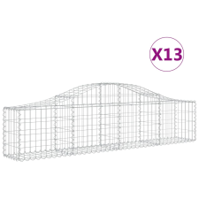 vidaXL 13 db íves horganyzott vas gabion kosár 200x30x40/60 cm (3145378) kerti tárolás