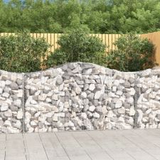 vidaXL 13 db íves horganyzott vas gabion kosár 200x50x100/120 cm kerti tárolás